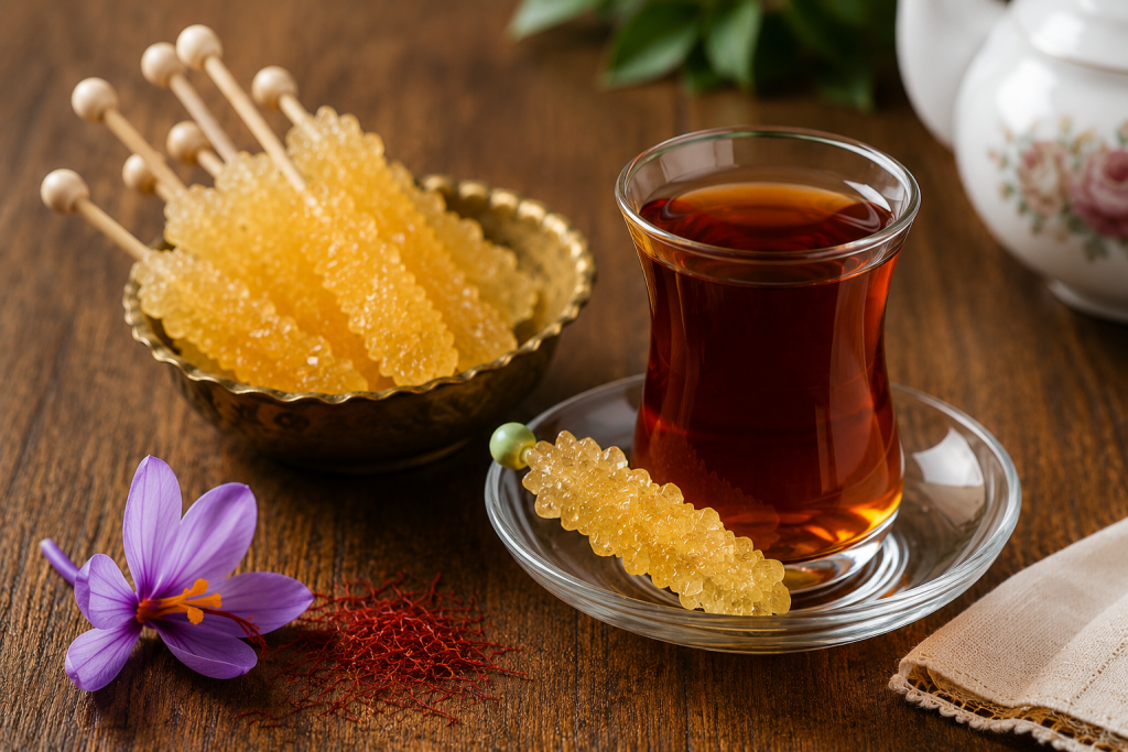 چای همراه نبات زعفرانی